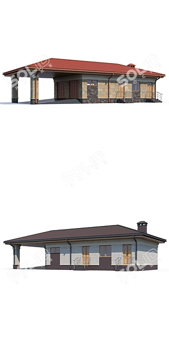 Modern Private House Design 3D model image 2