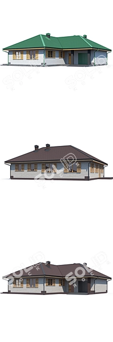 Modern Private House Design Kit 3D model image 3