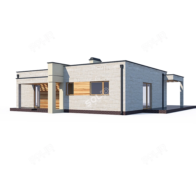 Modern Private Home Design 3D model image 1