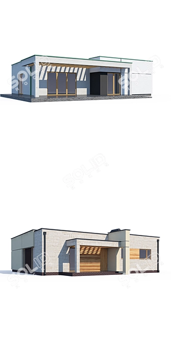 Modern Private Home Design 3D model image 2