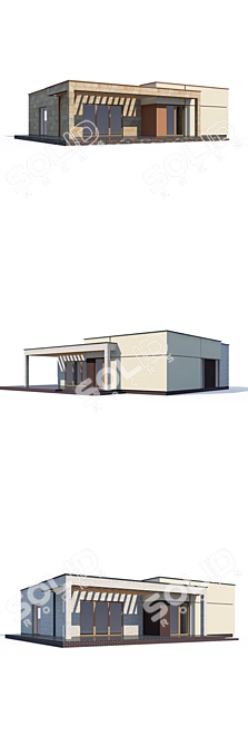 Modern Private Home Design 3D model image 3