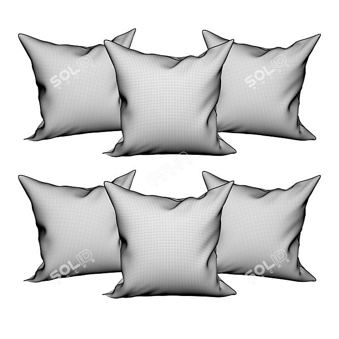 Stylish 450x500 mm Decorative Pillows 3D model image 2