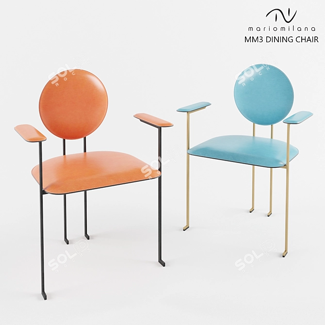 Modern Geometric Dining Chair 3D model image 1