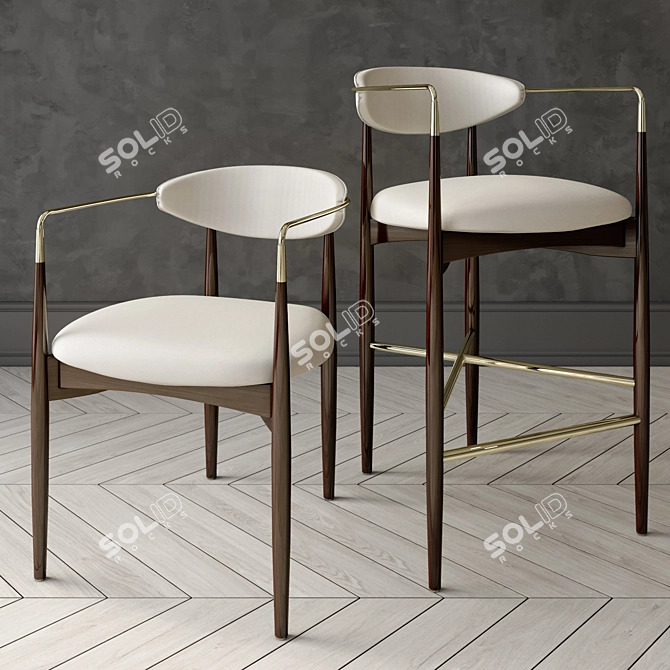 Kimberly Denman Leto Chair: Modern Style Dining & Side Chair 3D model image 1