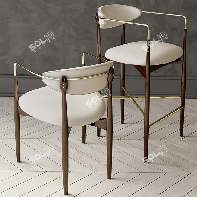 Kimberly Denman Leto Chair: Modern Style Dining & Side Chair 3D model image 2