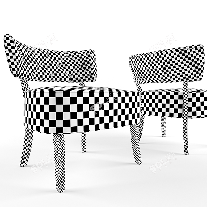 Zulu-Inspired Armchair: Stylish, Comfortable, and Distinctive 3D model image 2