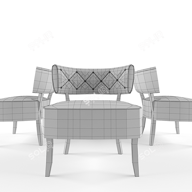 Zulu-Inspired Armchair: Stylish, Comfortable, and Distinctive 3D model image 3