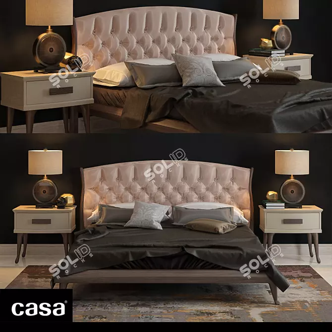 Sculptural Comfort: CASA Statu Bed 3D model image 1