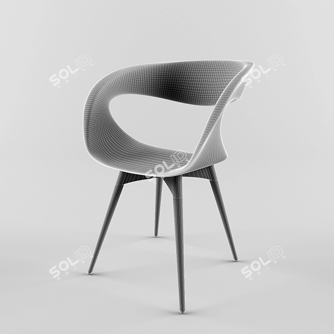 Raff L Chair: Stylish Wood Frame with Customizable Shell Options 3D model image 2