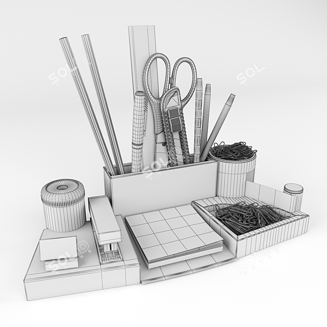Essentials Desk Organizer Set 3D model image 3