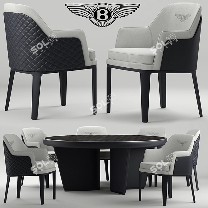 Bentley Kendal: Luxurious Table and Chairs 3D model image 1