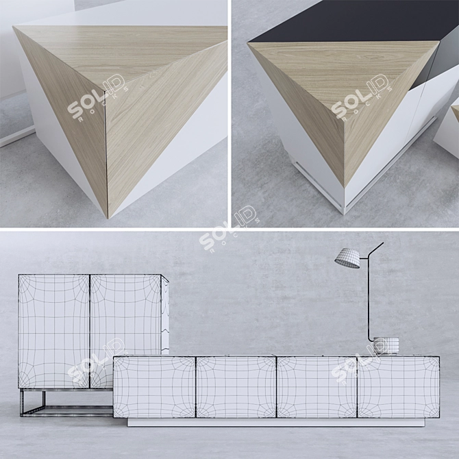 Elegant Salon Collection: TV Stand & Dresser 3D model image 2