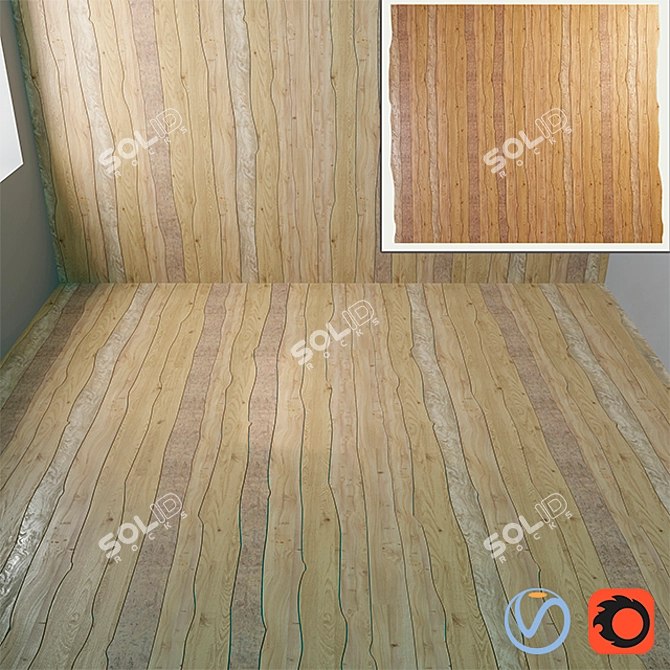 Rustic Wood Flooring 3D model image 1