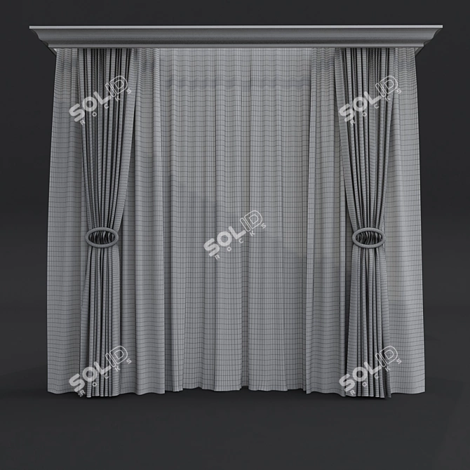 Metallic Holdback Curtains 3D model image 2