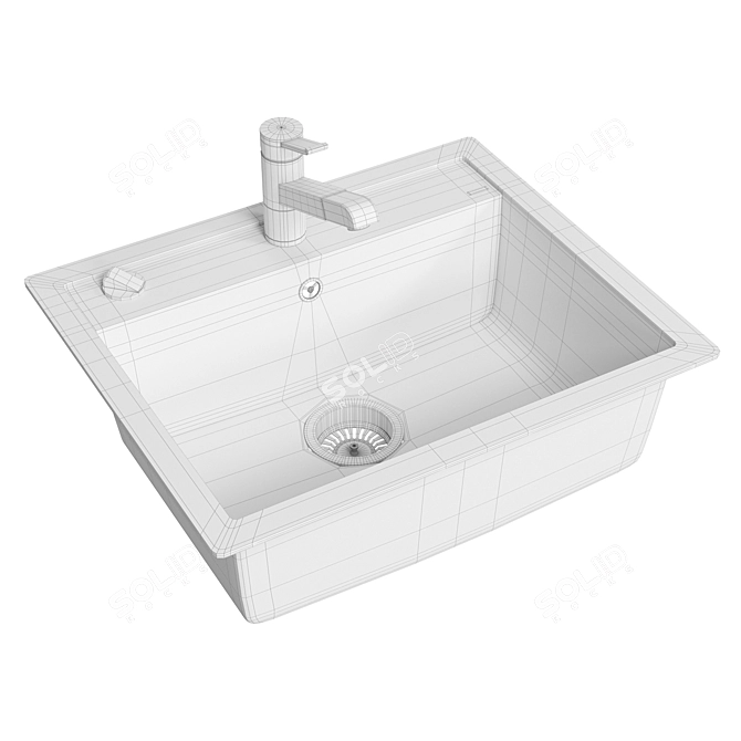 Blanco Dalago Anthracite Sink + Zenos-S Mixer 3D model image 3