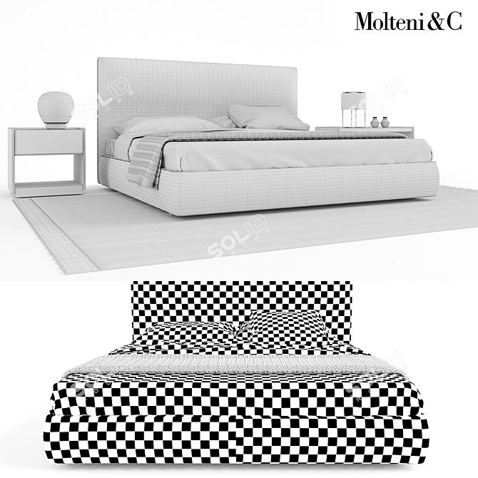 Elegant Ribbon Armchair - Molteni 3D model image 3