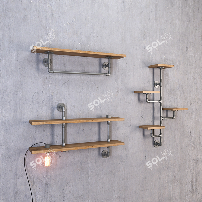 Illuminated Shelf Unit 3D model image 1