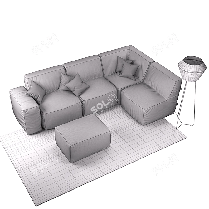 Versatile Modular Frameless Sofa 3D model image 3