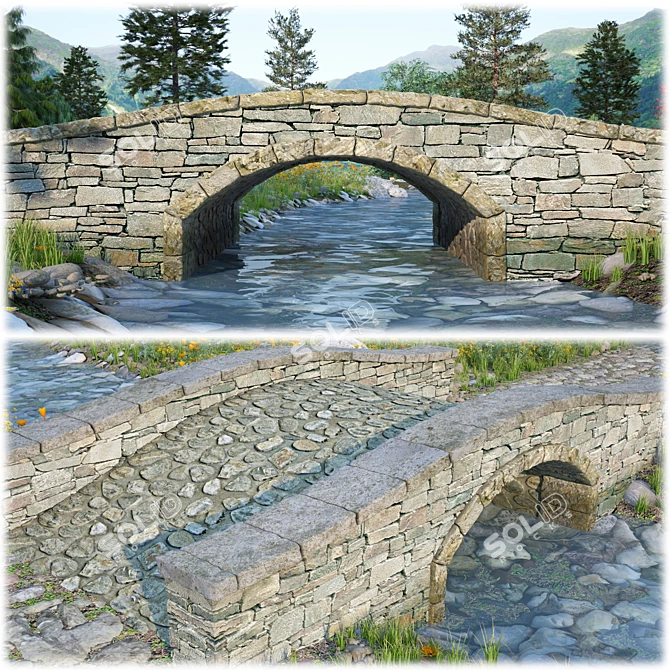 Masonry Bridge - 200x370x83 cm 3D model image 3