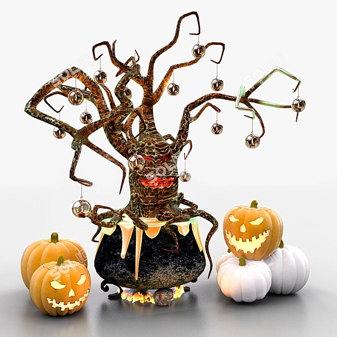 Glowing Pumpkin Halloween Decor Set 3D model image 3