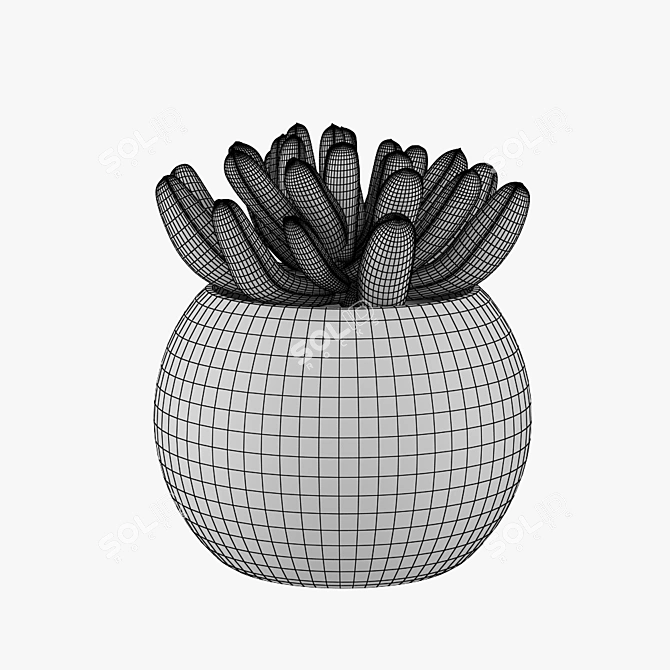 Elegant Pot Flower for Home 3D model image 3