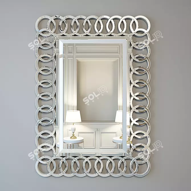 Contemporary Luxe Circles Mirror 3D model image 1