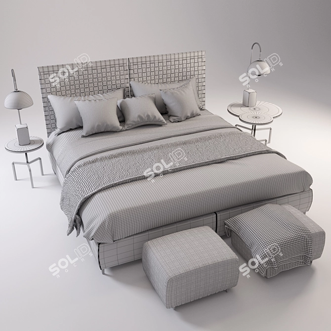 Luxury Flexform Cestone Bed 3D model image 2