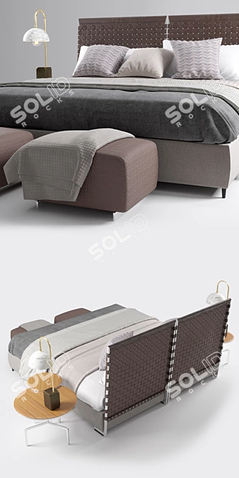 Luxury Flexform Cestone Bed 3D model image 3