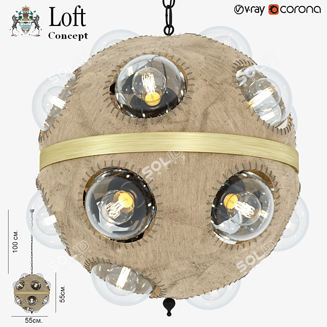 Luminous Steampunk Goggle Pendant 3D model image 1