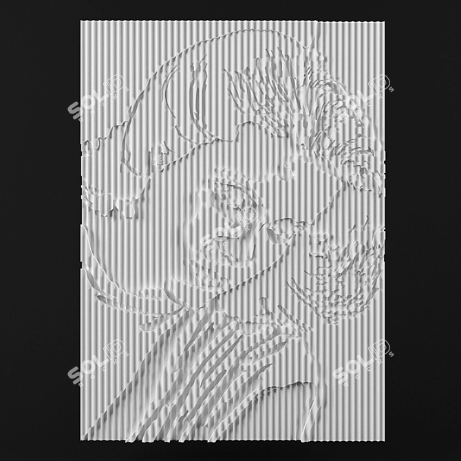 Customizable 3D Relief Panel 3D model image 1