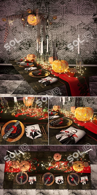 Spooky Halloween Table Setting Kit 3D model image 2