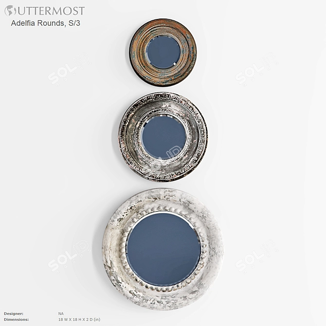 Elegant Adelfia Mirror Set 3D model image 1