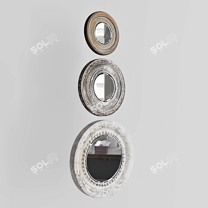 Elegant Adelfia Mirror Set 3D model image 2