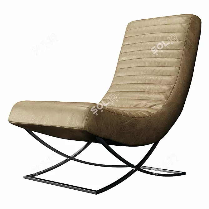 Cooper Leather Armless Chair 3D model image 1