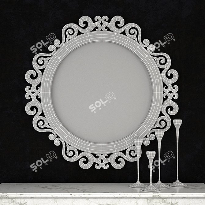 Elegant Classic Mirror: 2011 Version 3D model image 2