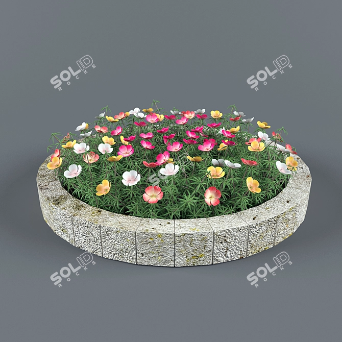 Vibrant Purslane: Eye-catching One-Year Plant 3D model image 1