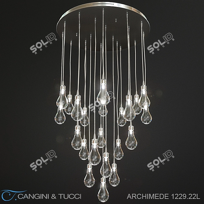 Cangini & Tucci Archimede 22-Lamp Chandelier 3D model image 1