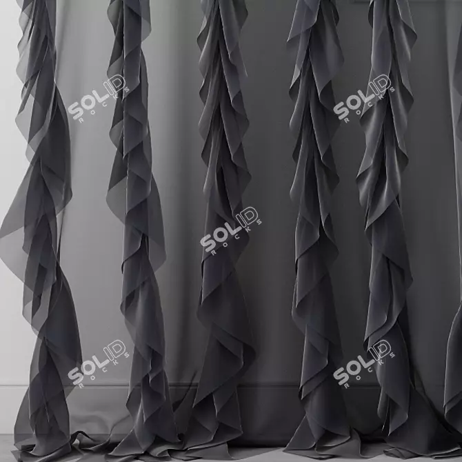 Title: Detailed Curtain Model - 3ds Max & OBJ 3D model image 2