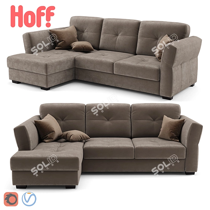 Hoff Manhattan Corner Sofa 3D model image 1