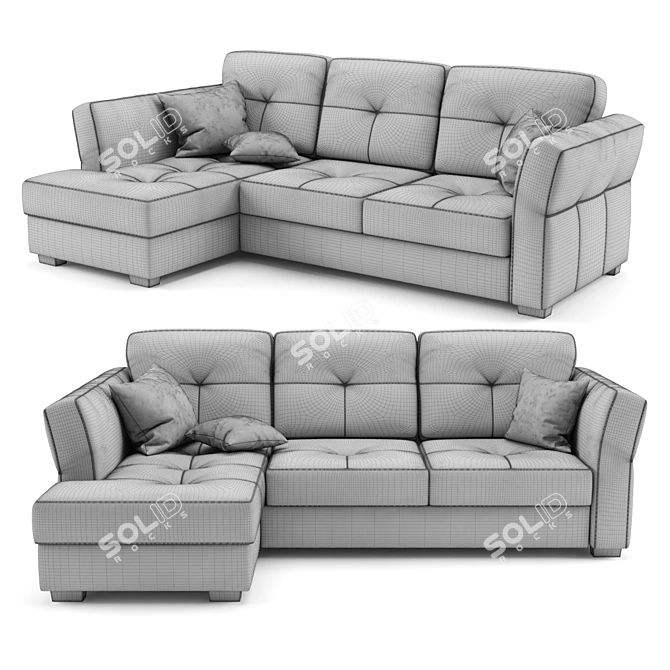 Hoff Manhattan Corner Sofa 3D model image 2