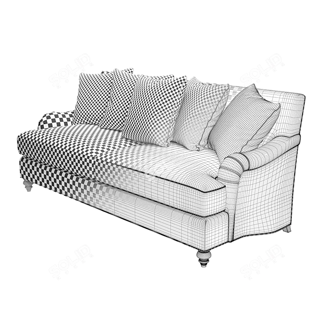 Baker Elements Mid-Size Sofa: Elegant Comfort and Style 3D model image 3