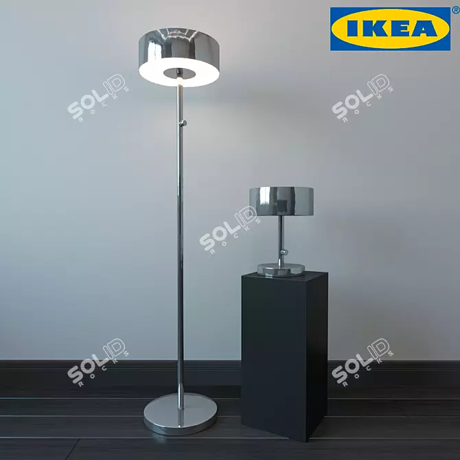 Elegant Stockholm Floor & Table Lamps 3D model image 1