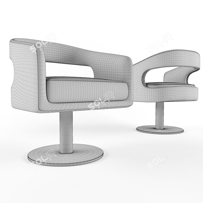 Luxurious Ellen Velvet Dining Chair 3D model image 2