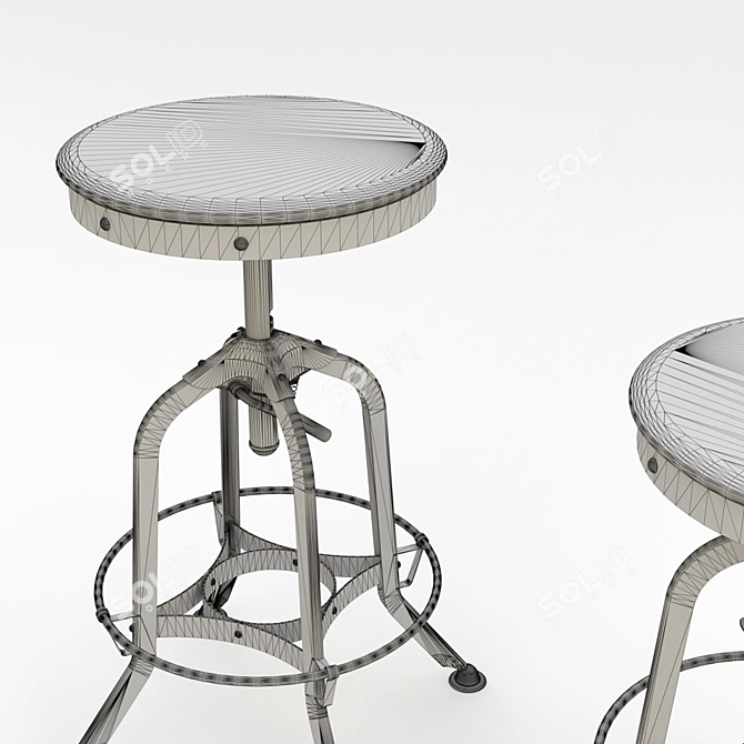 Title: Vintage Toledo Barstool - Rustic Elegance for Your Bar 3D model image 2