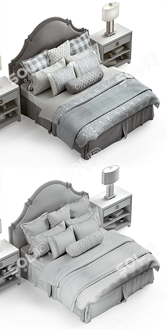 Bella King Bed by Lillian August 3D model image 3