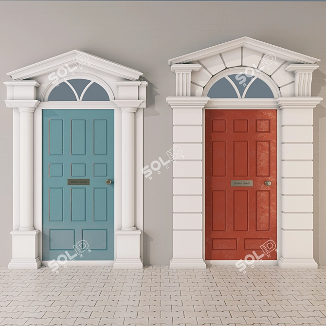 3D Max & FBX Front Door Models 3D model image 1