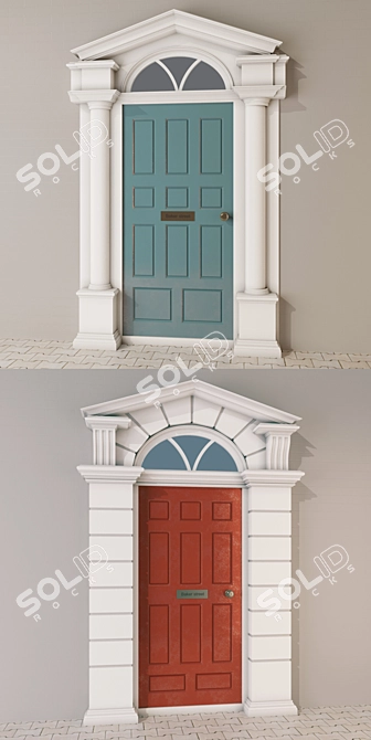 3D Max & FBX Front Door Models 3D model image 2