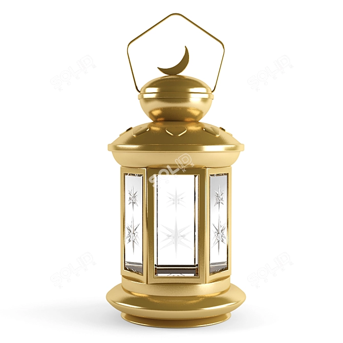 Golden Glass Ramadan Lamp 3D model image 1