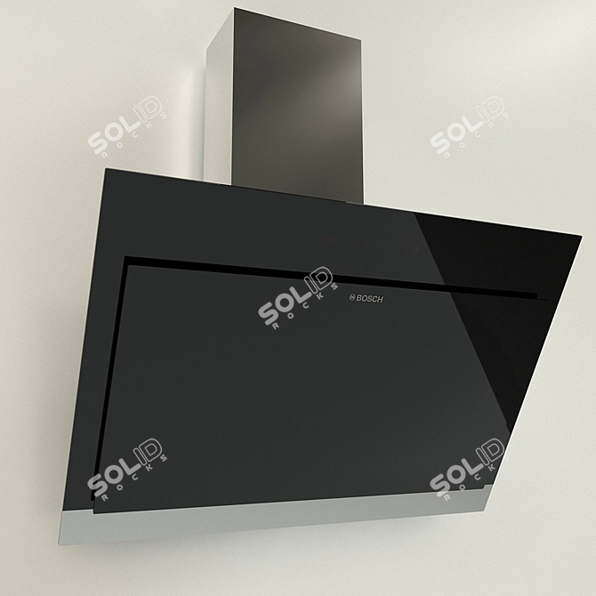 Bosch DWK97HM60B Black Wall-Mounted Angled Hood 3D model image 1