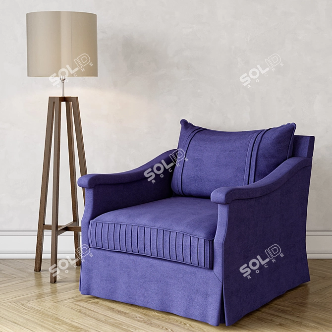 Title: Luxurious Vallone Lounge Chair 3D model image 1